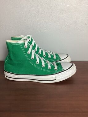 Converse Green Chuck Taylor High-Top Canvas Sneakers with White Trim